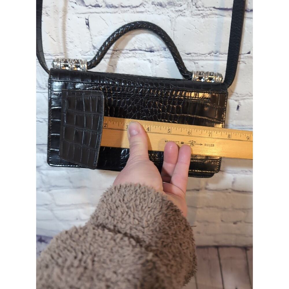 BRIGHTON Celtic Plaque Embossed Leather Clutch Handle Bag - Picture 9 of 16